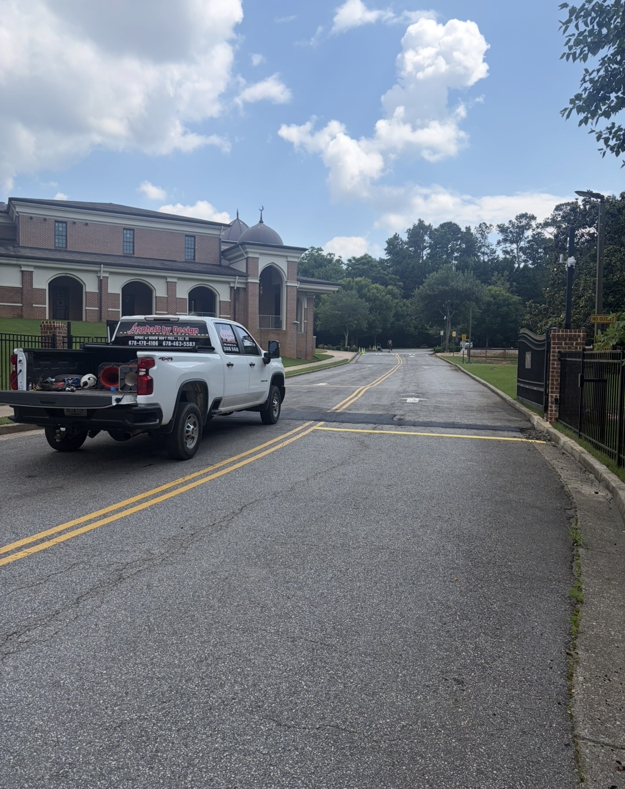 Asphalt Sealcoating, Crack Filling, Patching & Parking Lot Striping at the Islamic Center of North Fulton | Alpharetta, GA
