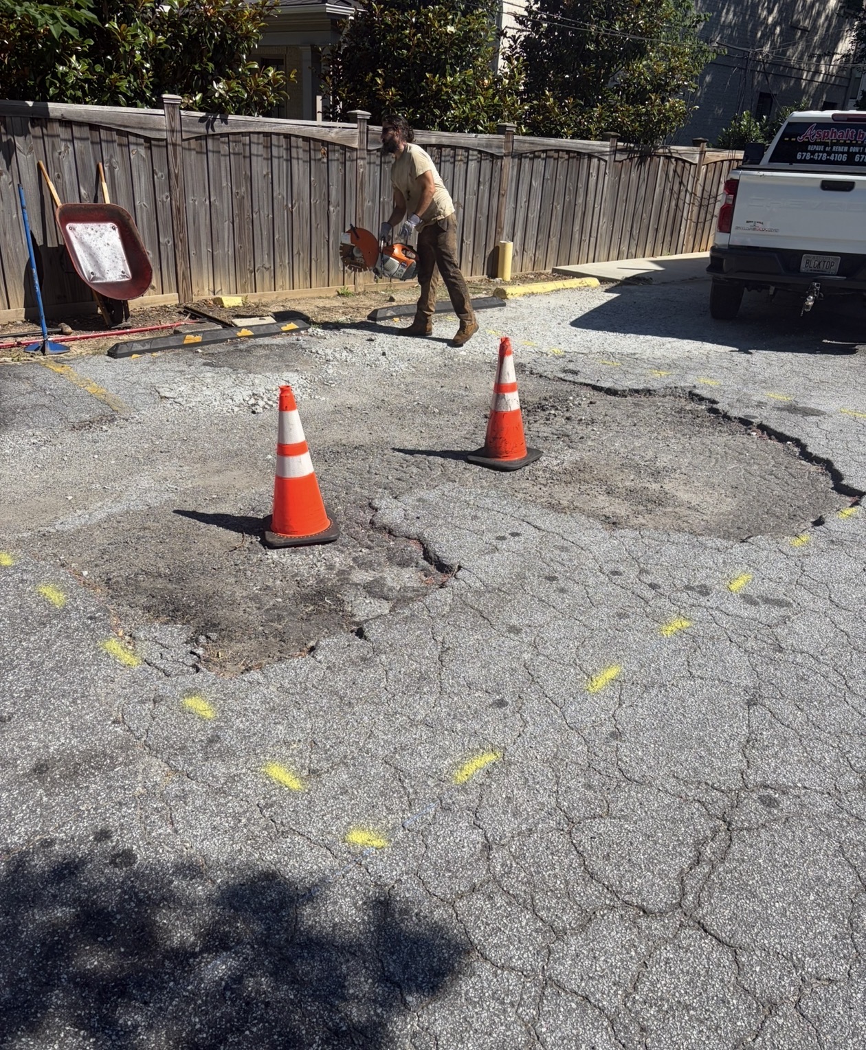 Full-Depth Asphalt Saw Cut & Patch Repair in Brookhaven, GA